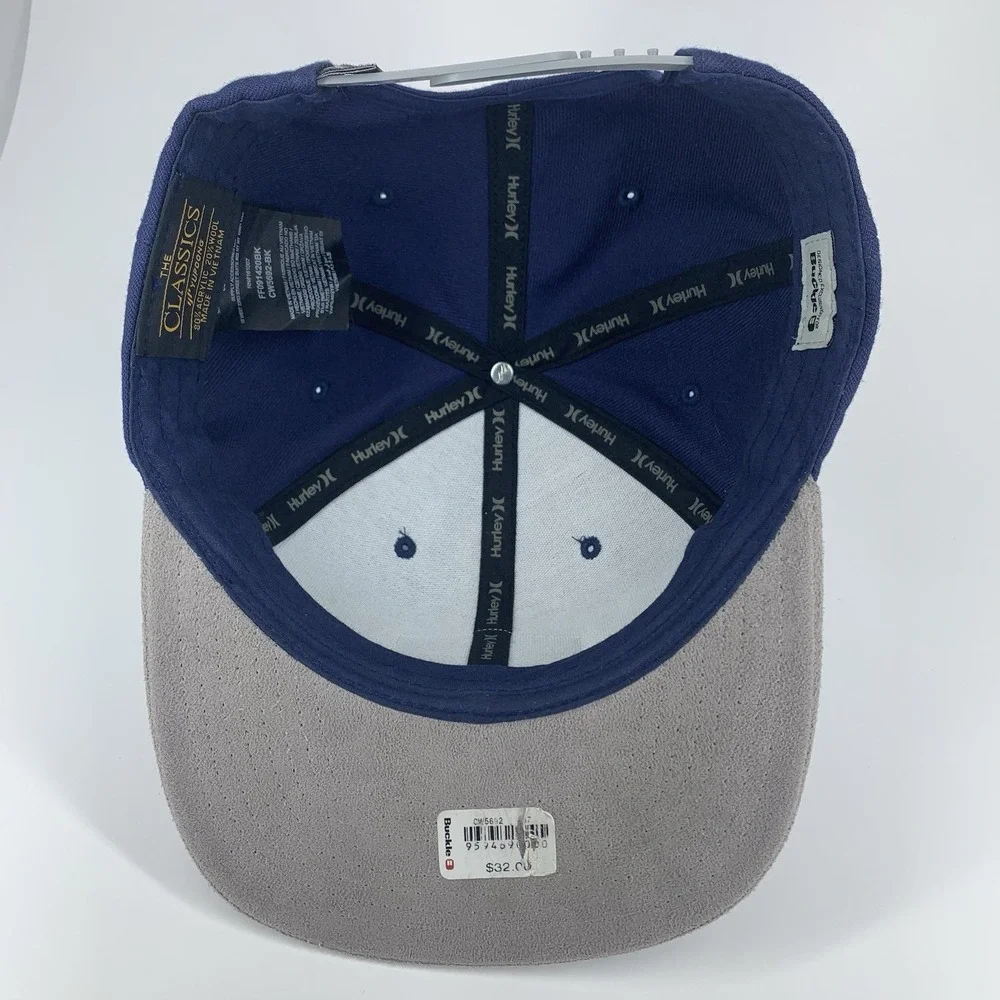 Hurley Blue Gray Hat Buckle Exclusive Adjustable Snapback Baseball Cap